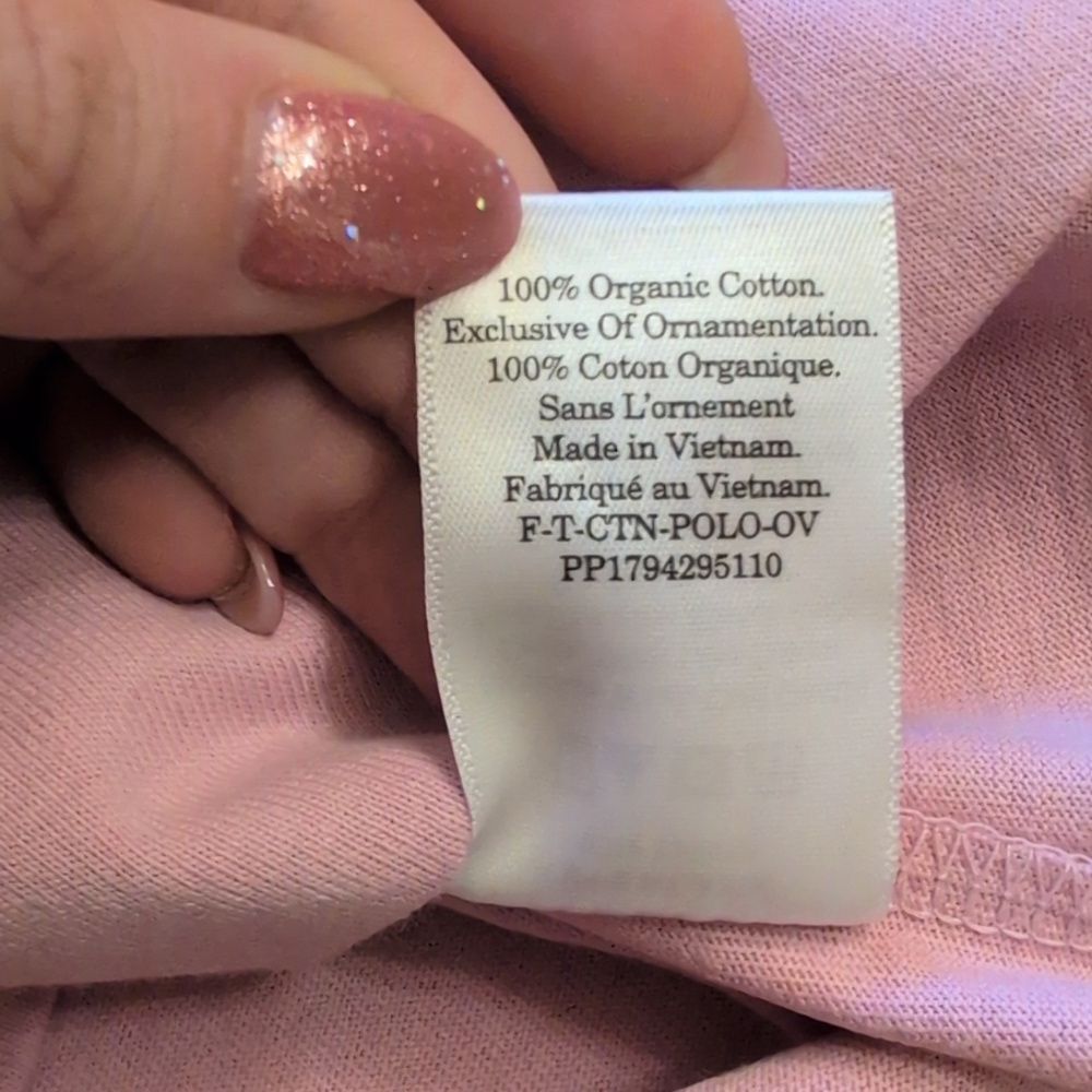 Lot Of 2 NWT Everlane Organic Cotton Polos Short Sleeve Top Mauve White Stripe S - Picture 7 of 16